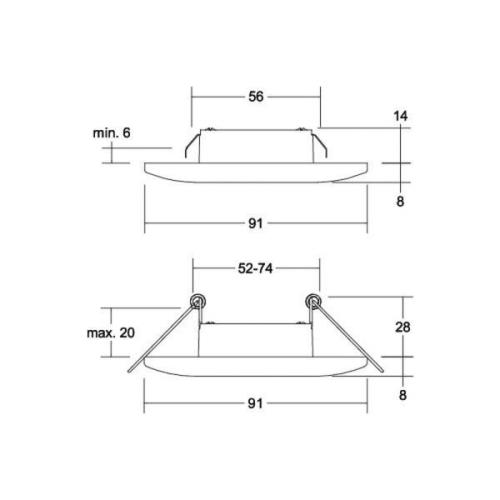 BRUMBERG Adapt LED-downlight, mat sort