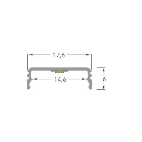 BRUMBERG One LED overflademonteret profil, aluminium, flad, 1 meter