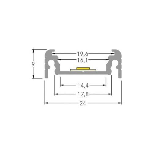 BRUMBERG add-on profil højde 9 mm længde 2 m, hvid