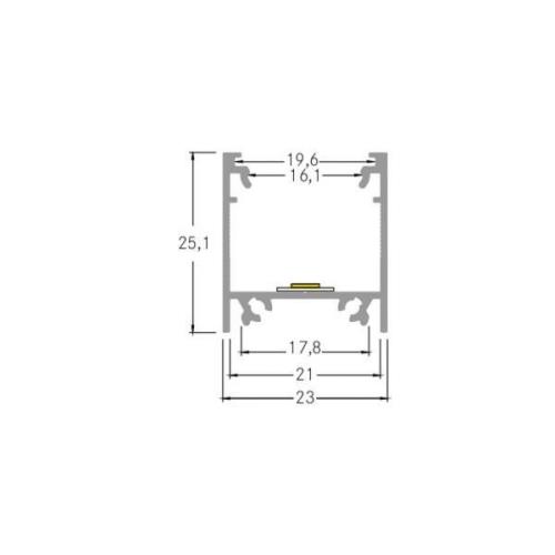 BRUMBERG add-on profil højde 25 mm længde 1 m hvid