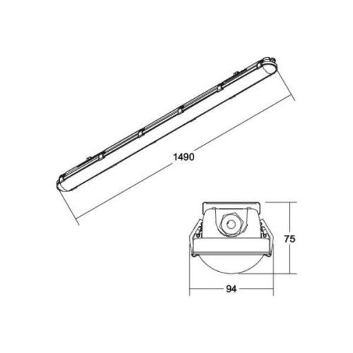 BRUMBERG Humid One Pro LED-badelampe DALI 149 cm