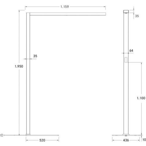 Bevon LED-gulvlampe mikroprisme direkte/indirekte