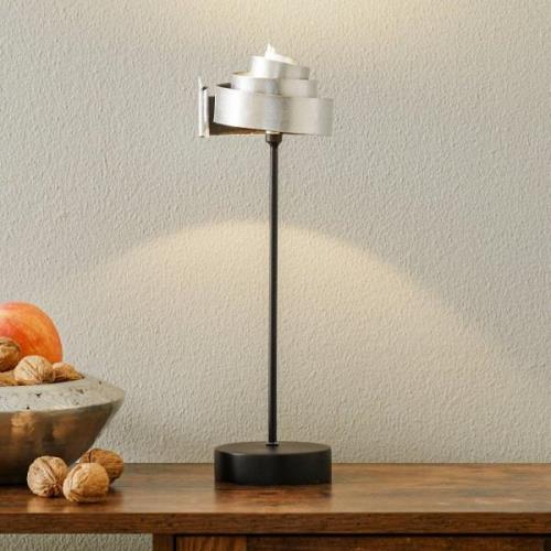 Elegant designet bordlampe BANDEROLE SILBER i jern