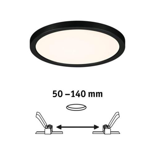 Paulmann Areo LED-panel rundt sort 3000K Ø17,5 cm