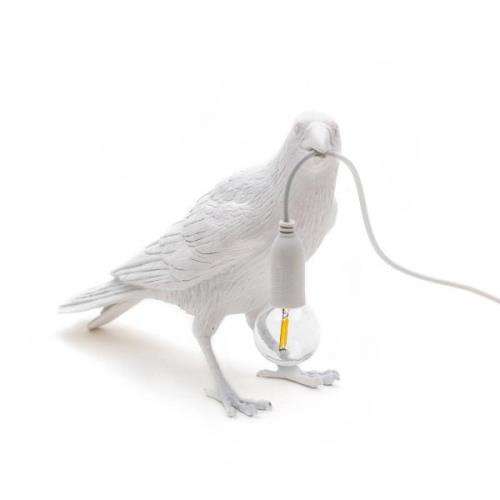 Bird Lamp deko LED-terrasselampe, afventende, hvid