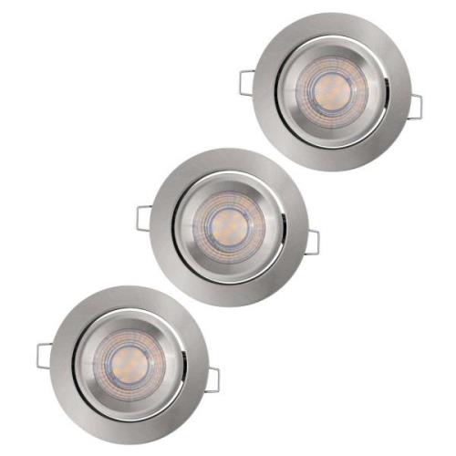 LEDVANCE Simple Dim LED-spotlight i sæt med 3, nikkel