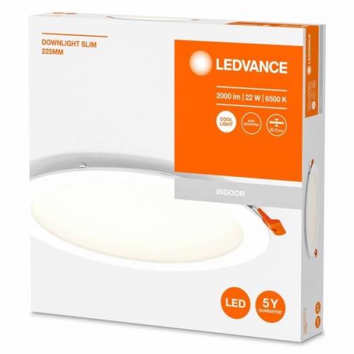 LEDVANCE Recess Slim LED indbygningslampe Ø22cm 6500K