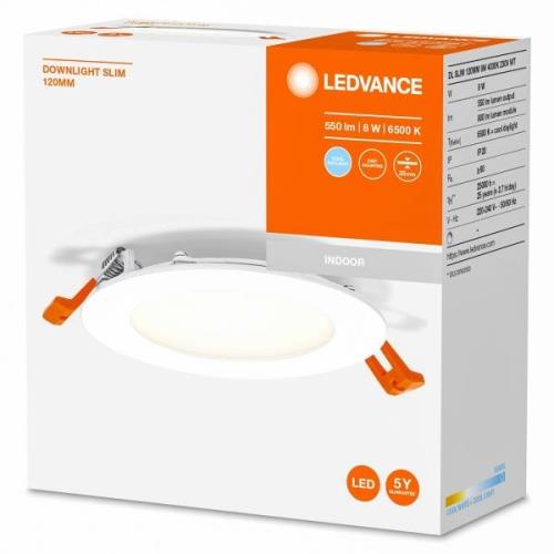 LEDVANCE Recess Slim LED-indbygningslampe Ø12cm 6500K