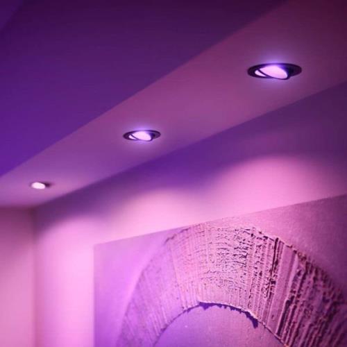 Philips Hue Centura spot, rundt, 3 stk, sort