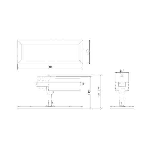 TRACK LIGHT LED-panel, sort, 3-faset, 3.000 K, tænd/sluk