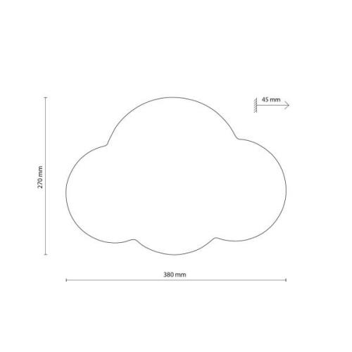 Cloud væglampe, beige, stål, indirekte lys, 38 x 27 cm