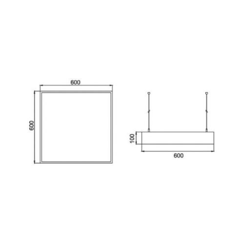 BRUMBERG LED-pendel Biro Square, DALI-dæmpbar, sort 3000K