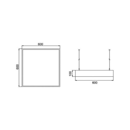 BRUMBERG LED-pendel Biro Square, DALI-dæmpbar, sort 4000K