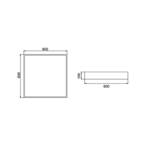 BRUMBERG LED-loftslampe Biro Square, on/off, sort, 4000K