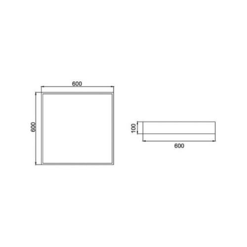 BRUMBERG LED-loftslampe Biro Square, tænd/sluk, sort, 3000K