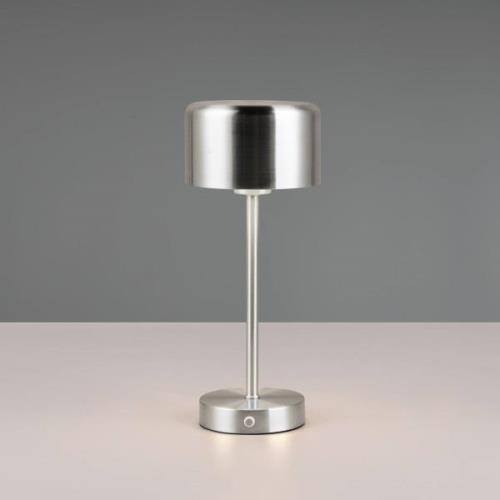 Jeff LED-bordlampe, nikkelfarvet, højde 30 cm, metal