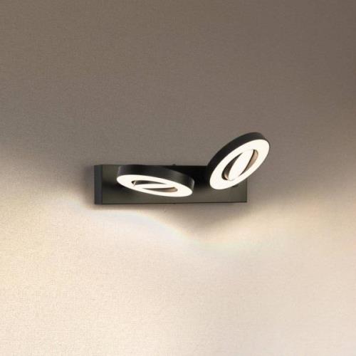 LEDVANCE LED-loftspot Saturn, CCT, 2-lys lang, sort