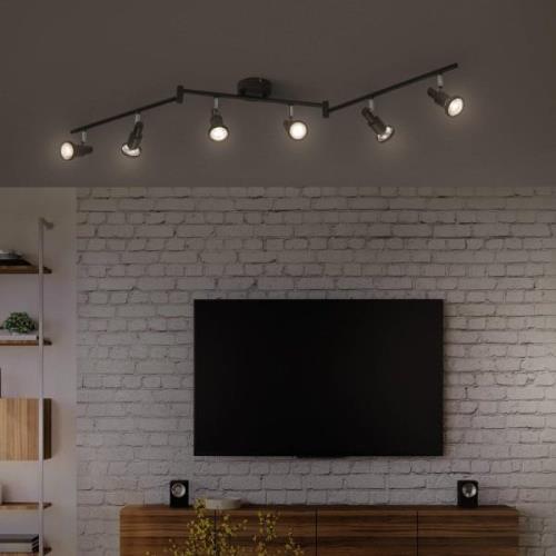 LEDVANCE LED-loftspot GU10, seksflammet, sort