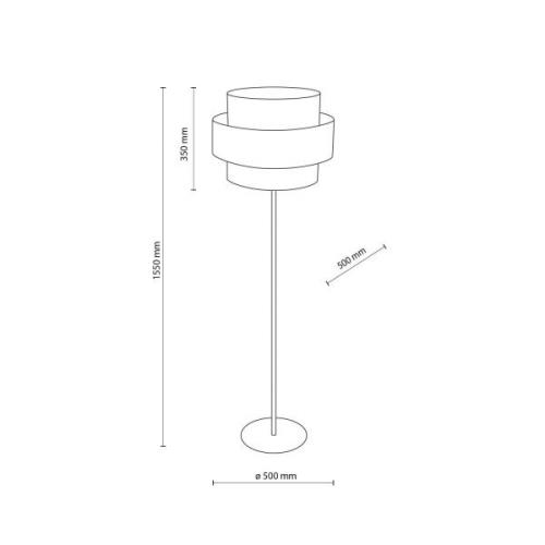 Calisto gulvlampe, jute, cylinder, naturbrun, højde 155 cm