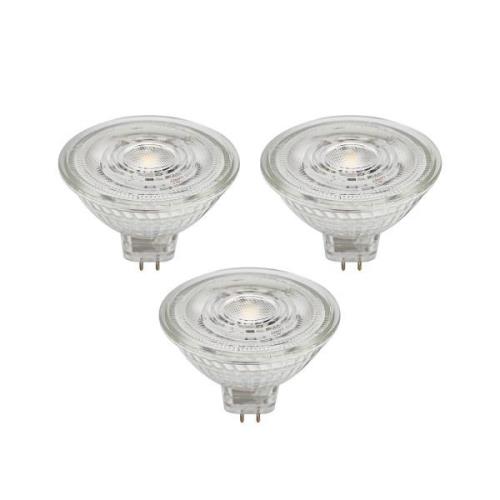 Prios LED-reflektor GU5.3 4.3W 345lm 36° klar 827 sæt med 3 stk