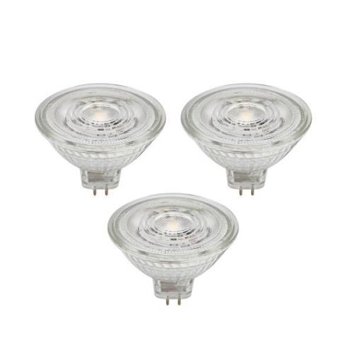 Prios LED-reflektor GU5.3 4.3W 345lm 36° klar 830 sæt med 3 stk