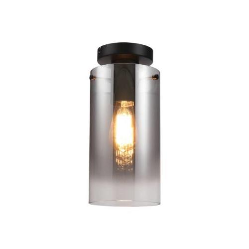 Ventotto loftslampe, sort/røget, Ø 15 cm, glas