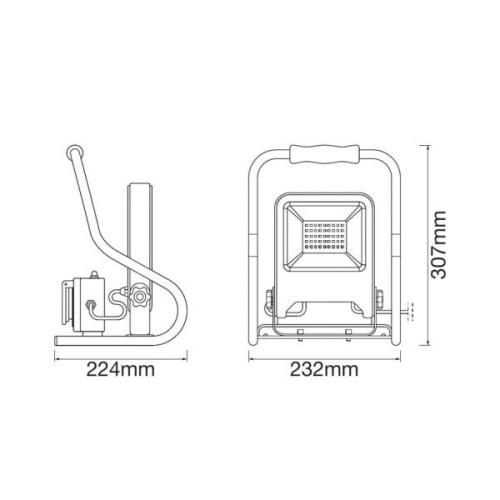 LEDVANCE Arbejdslampe R-Stand LED konstruktionsspot 30 W