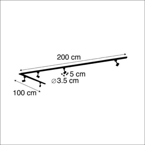 Jeany skinnesystem, 5 lyskilder, sort