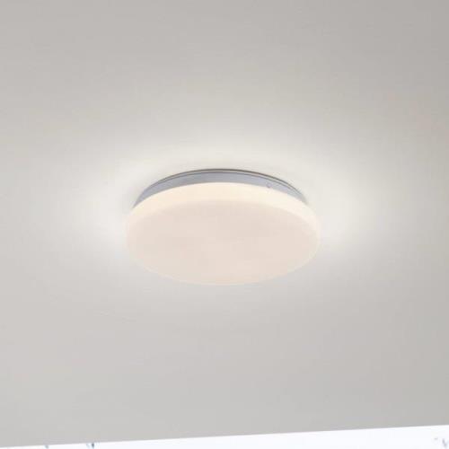 Lindby LED udendørs loftslampe Kirkola, 3000 K, Ø 26 cm, hvid