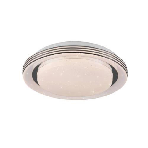 LED-loftslampe Atria, Ø 27 cm, hvid, plast, CCT