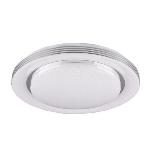 LED-loftslampe Atria, Ø 48 cm, hvid, plast, CCT