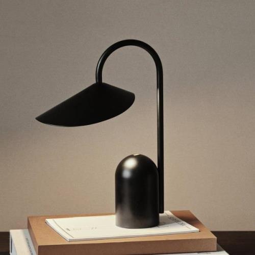 ferm LIVING LED-bordlampe Arum, sort, dæmpbar, IP44