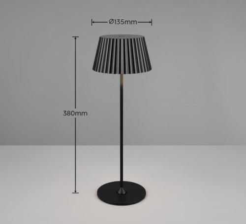 Suarez LED-bordlampe, sort, højde 39 cm, metal