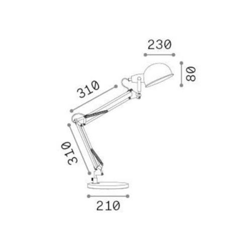 Ideal Lux skrivebordslampe Johnny, messingfarvet, metal