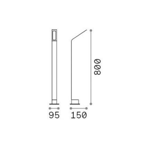 Ideal Lux LED-vejlampe sort 3.000 K højde 80 cm aluminium