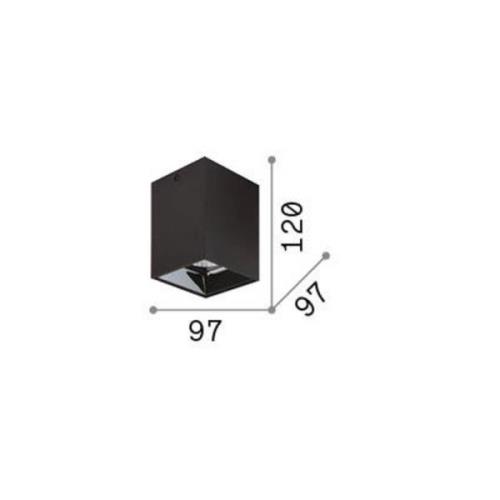 Ideal Lux downlight Nitro Square, sort, højde 12 cm