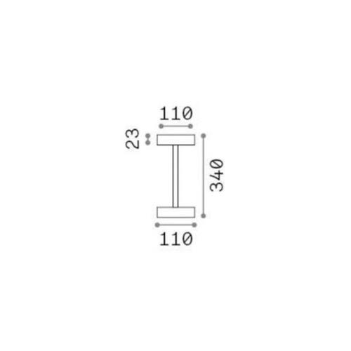 Ideal Lux LED genopladelig udendørs bordlampe Toffee, sort, metal