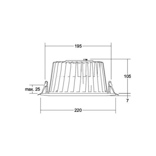 BRUMBERG LED-indbygningsdownlight Lydon Maxi, on/off, 4.000 K