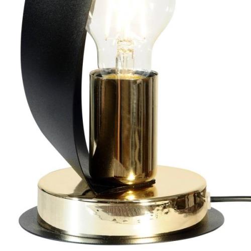 Euluna Petla bordlampe, sort/guld, metal, Ø 19 cm