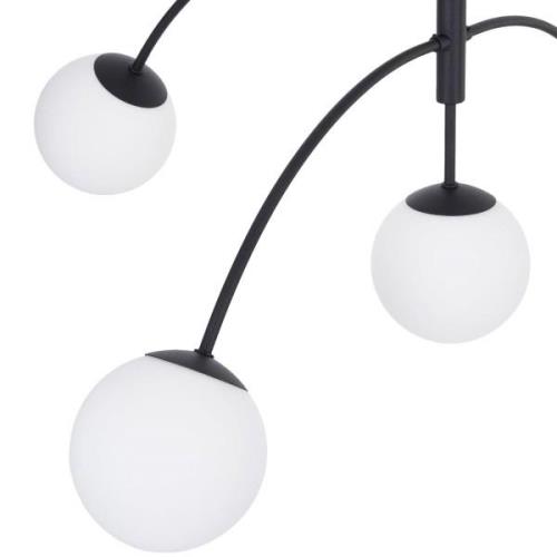 Euluna loftslampe Karda, sort, 5-flamme