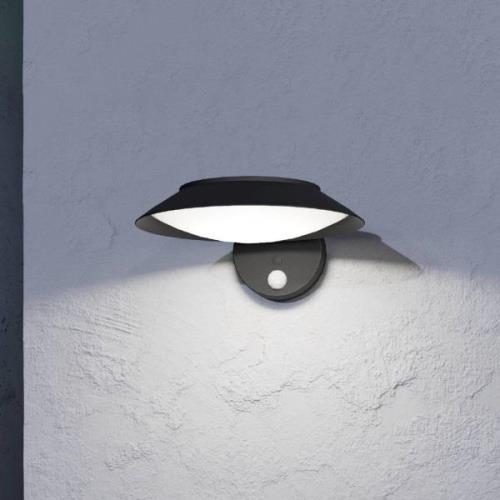 LED-væglampe Cerrisi, bredde 10,5 cm, sort, sensor