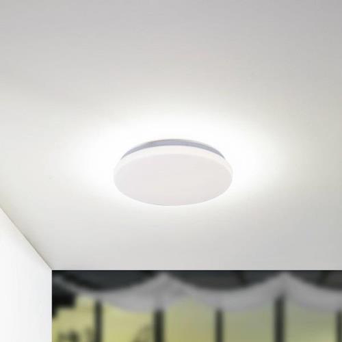 Lindby LED udendørs loftslampe Kirkola, 3000 K, Ø 34 cm, hvid