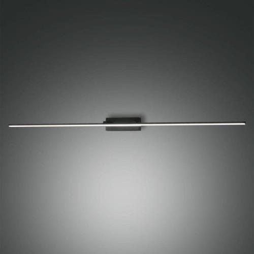 Nala LED-spejllampe, sort, bredde 110 cm, metal