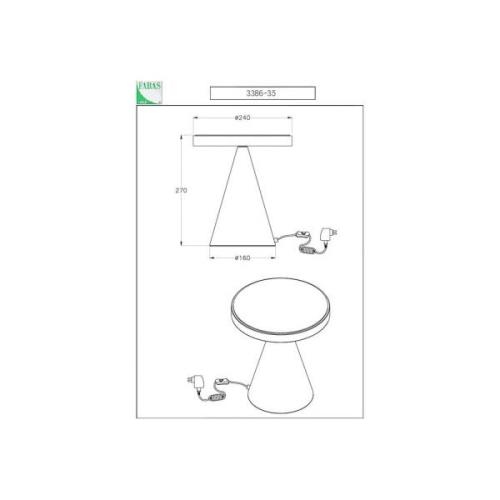 Neutra LED-bordlampe, højde 27 cm, hvid, touchdæmper