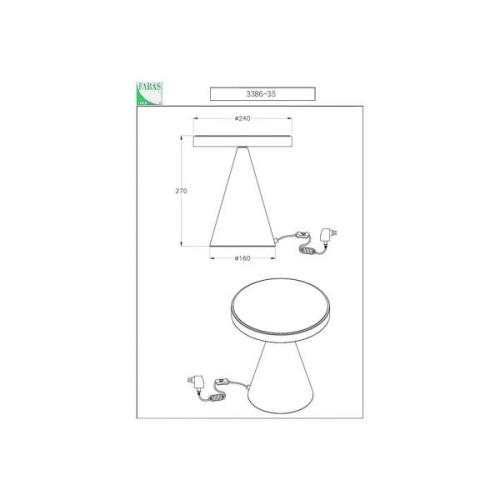 LED-bordlampe Neutra, højde 27 cm, nikkel, touchdæmper