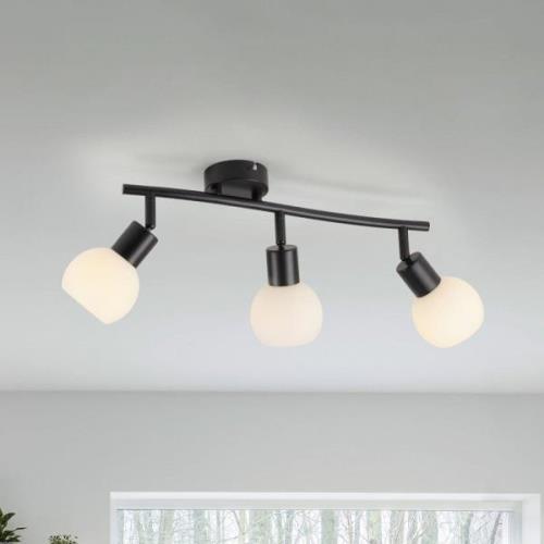 JUST LIGHT. Loki loftlampe, 3 lyskilder, lang, sort, jern