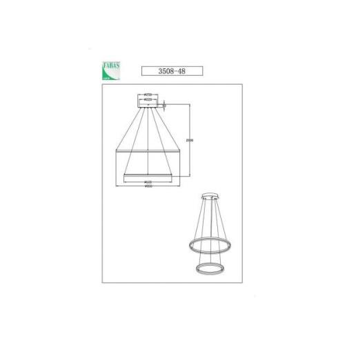 Giotto LED-pendellampe, Ø 80 cm, 2 lyskilder, sort