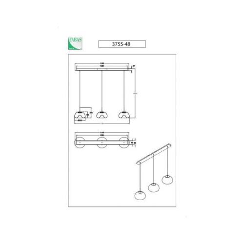 LED hængelampe Brena, transparent, 3 lyskilder, dæmpbar, CCT