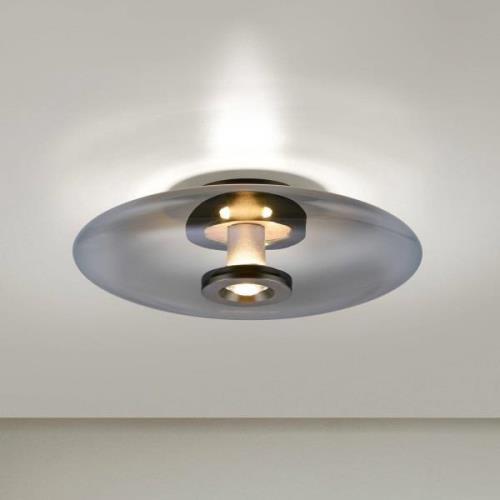 PURE Vitrum LED loftlampe, grå, glas/aluminium, Ø 45 cm