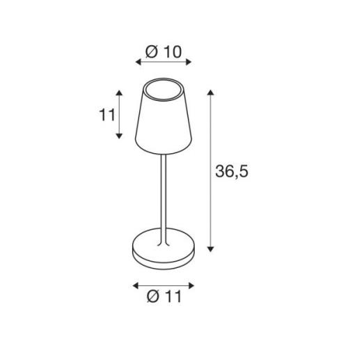 SLV LED genopladelig lampe Vinolina Two, rød, aluminium, Ø 11 cm, IP65...